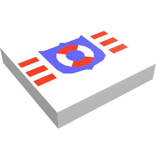 Tile 2 × 2 with Coast Guard Shield and Stripes Print White