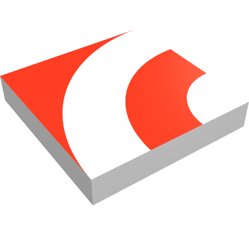 Tile 2 × 2 with Red Quarter Rings Print White