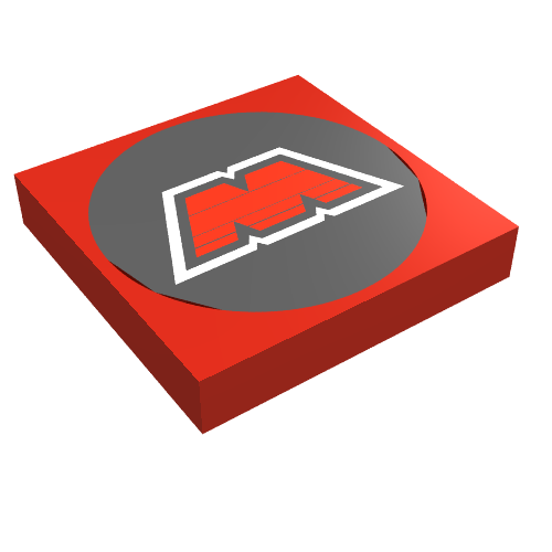 Tile 2 × 2 with MTron Logo Print Rot