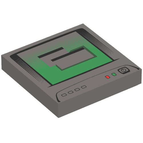 Tile 2 × 2 with Computer Monitor, White Power Switch Icon Print