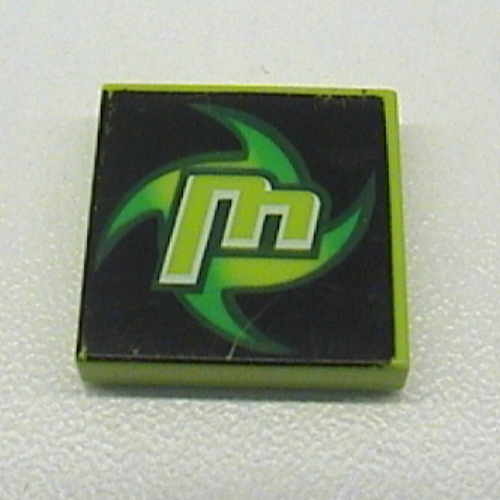 Tile 2 × 2 with Racers M Print (Set 8356) Lime