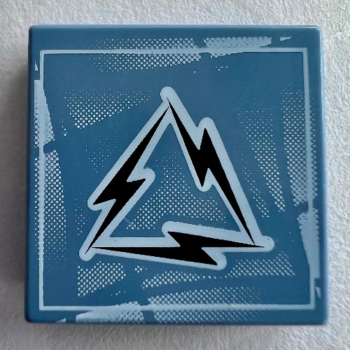 Tile 2 × 2 with Alpha Team Arctic Lightning Logo Print Sandblau