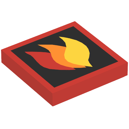 Tile 2 × 2 with Classic Fire Logo Large Print Rot
