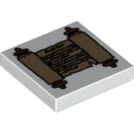 Tile 2 × 2 with Scroll [Two Spindles] Print in Weiß
