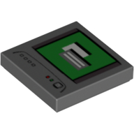 Tile 2 × 2 with Computer Monitor, White Power Switch Spot Print