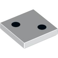 Tile 2 × 2 with 2 Black Dots Print White
