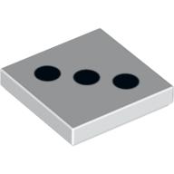 Tile 2 × 2 with 3 Black Dots Print White
