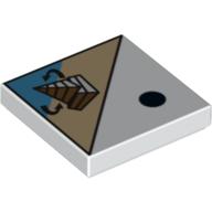 Tile 2 × 2 with 1 Black Dot and Pyramid Print White