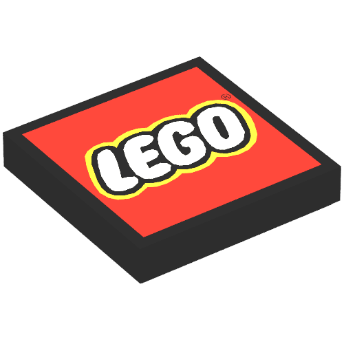Fliese 2 × 2 mit LEGO Logo Typ 2 Druck