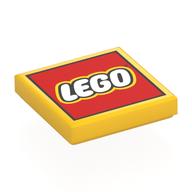 Tile 2 × 2 with LEGO Logo Type 2 Print Yellow