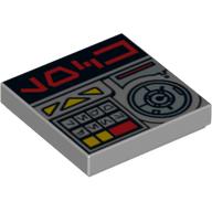 Tile 2 × 2 with Alien Characters and Key Controls Print in Light Bluish Gray