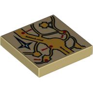 Tile 2 × 2 with Marauder's Map Print Tan