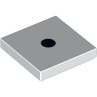 Tile 2 × 2 with 1 Black Dot Print Weiß