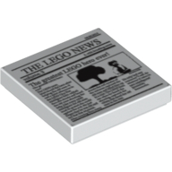 Tile 2 × 2 with Newspaper 'THE LEGO NEWS volume 3' Print