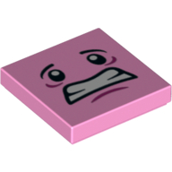 Tile 2 × 2 with Face Print Bright Pink