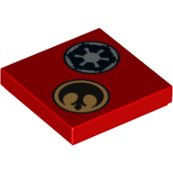 Tile 2 × 2 with SW Imperial and Rebel Logo Print Red
