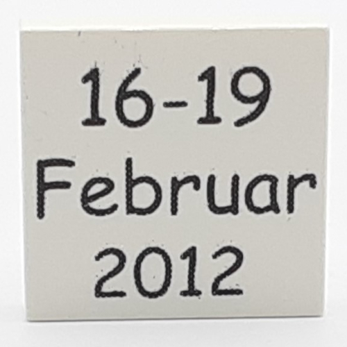 Tile 2 × 2 with '16-19 Februar 2012' Print White