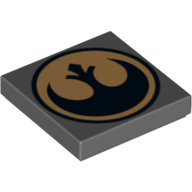 Tile 2 × 2 with SW Rebel Logo Print Dark Bluish Gray