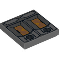 Tile 2 × 2 with SW Droid T7-O1 Panel Print Dark Bluish Gray