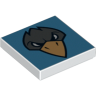 Tile 2 × 2 with Raven Head Print White