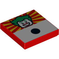 Tile 2 × 2 with Joker Face and Black Dot Print Rot