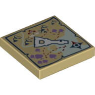Tile 2 × 2 with Elven Key Map Print Beige