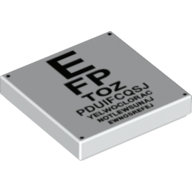 Tile 2 × 2 with Eye Chart Print White