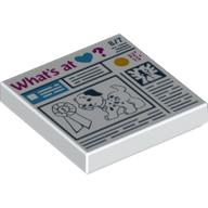 Tile 2 × 2 with Prize Ribbon, Dog and 'What's at Heart?' Newspaper Print