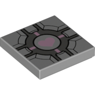 Tile 2 × 2 with Companion Cube Pink Heart Print Hellblaugrau