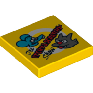 Tile 2 × 2 with 'The ITCHY & SCRATCHY Show' Print Gelb