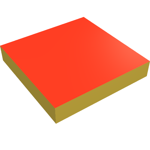 Tile 2 × 2 with Red Top Print Yellow