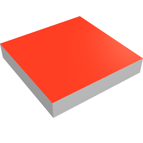 Tile 2 × 2 with Red Top Print White
