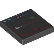 Tile 2 × 2 with Defender Video Game Display Print Black