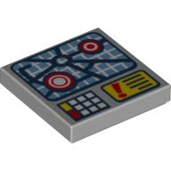 Tile 2 × 2 with Computer Screen, City Plan print Light Bluish Gray