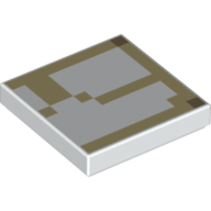 Tile 2 × 2 with Minecraft Iron Golem Skin Print White