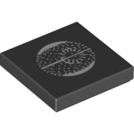 Tile 2 × 2 with Death Star Print Schwarz