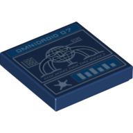 Tile 2 × 2 with 'OMNIDROID 07' Screen and Controls print Dark Blue