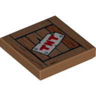 Tile 2 × 2 with 'TNT' on Wood Grain Print in Mittelnougat