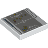 Tile 2 × 2 with Soccer Strategy Chart Print Weiß