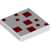 Tile 2 × 2 with Dark Red Squares / Minecraft Cake Print Weiß