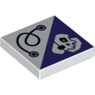Tile 2 × 2 with String and Dark Purple Triangle with Skeleton Head Print White