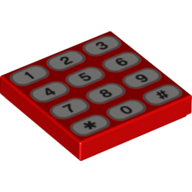 Tile 2 × 2 with Phone Keypad with Tan Buttons and Black Numbers Print Rot