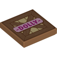 Tile 2 × 2 with Crate and 'Dolly' print Medium Nougat
