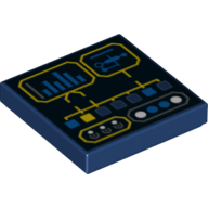 Tile 2 × 2 with Control Panel Print in Dark Blue