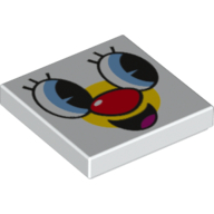 Tile 2 × 2 with Clown print in White