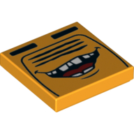 Tile 2 × 2 with Smile with broken teeth print Leuchtendes Hellorange