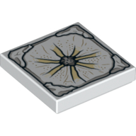 Tile 2 × 2 with Atlantis Stone print White