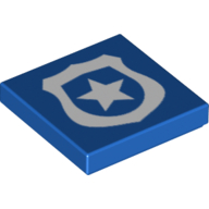 Tile 2 × 2 with Police Badge Print Blau