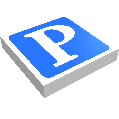Tile 2 × 2 with 'P' on Blue Background Print White