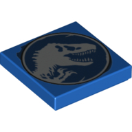 Tile 2 × 2 with T. Rex Jurassic Park print Blue